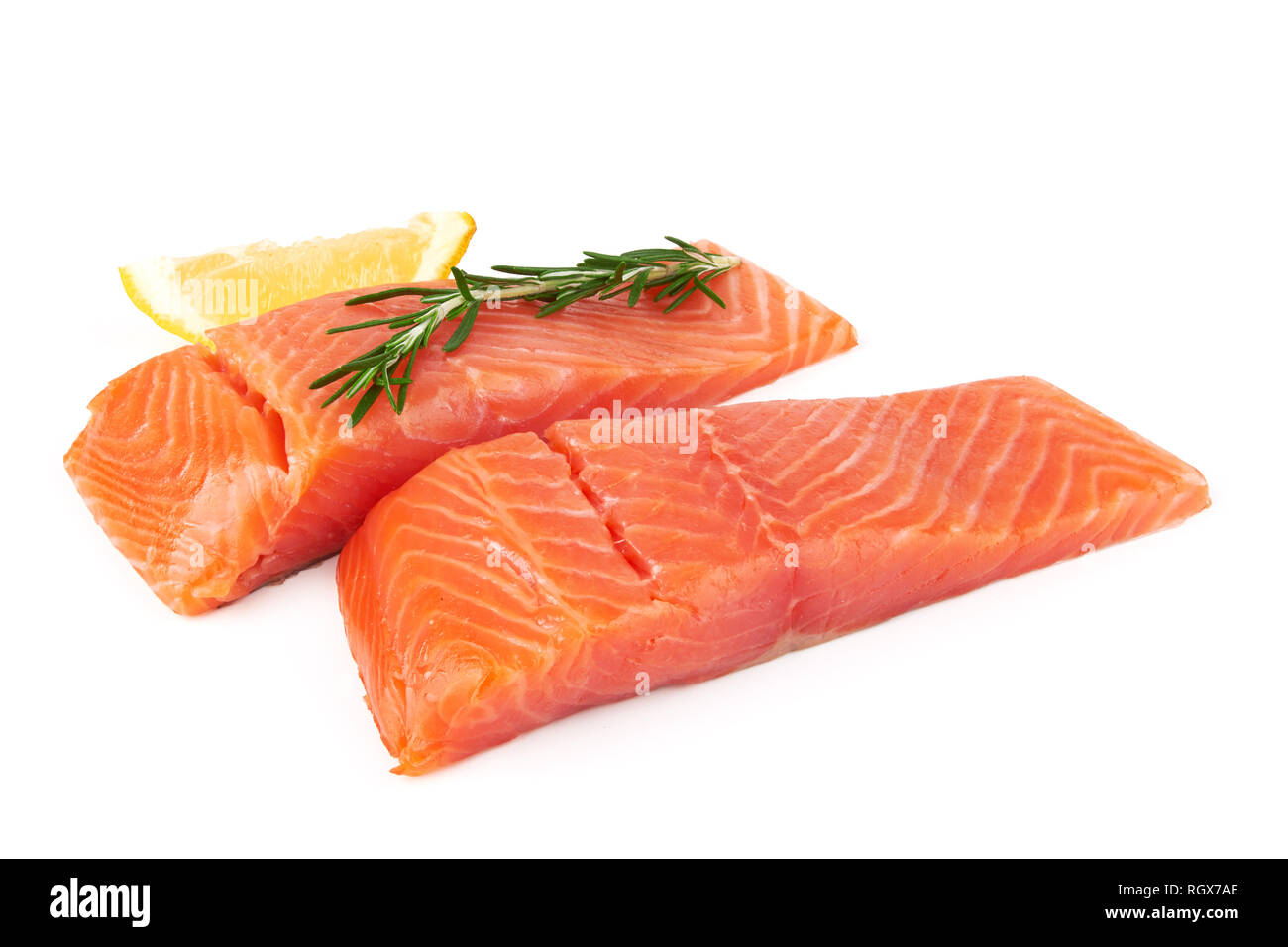 Fillet of salmon isolated on white background Stock Photo - Alamy