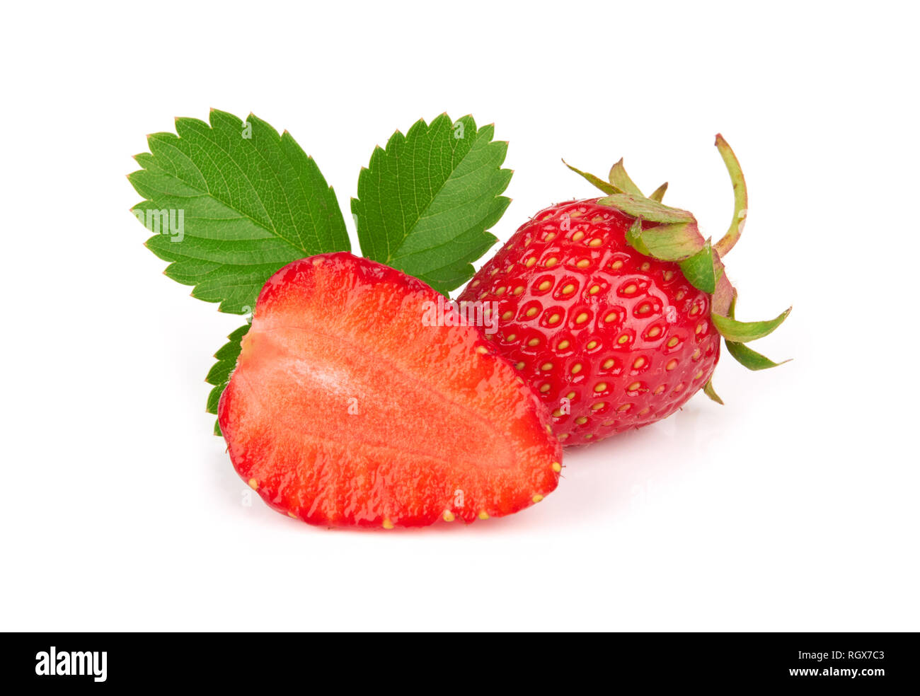 Fresh red ripe strawberries isolated on white background Stock Photo ...