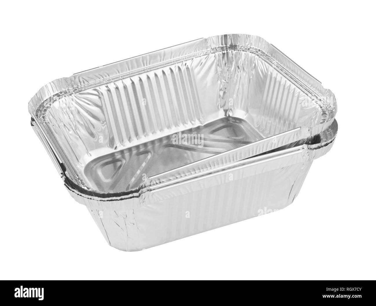 Foil tray for food on a white background Stock Photo