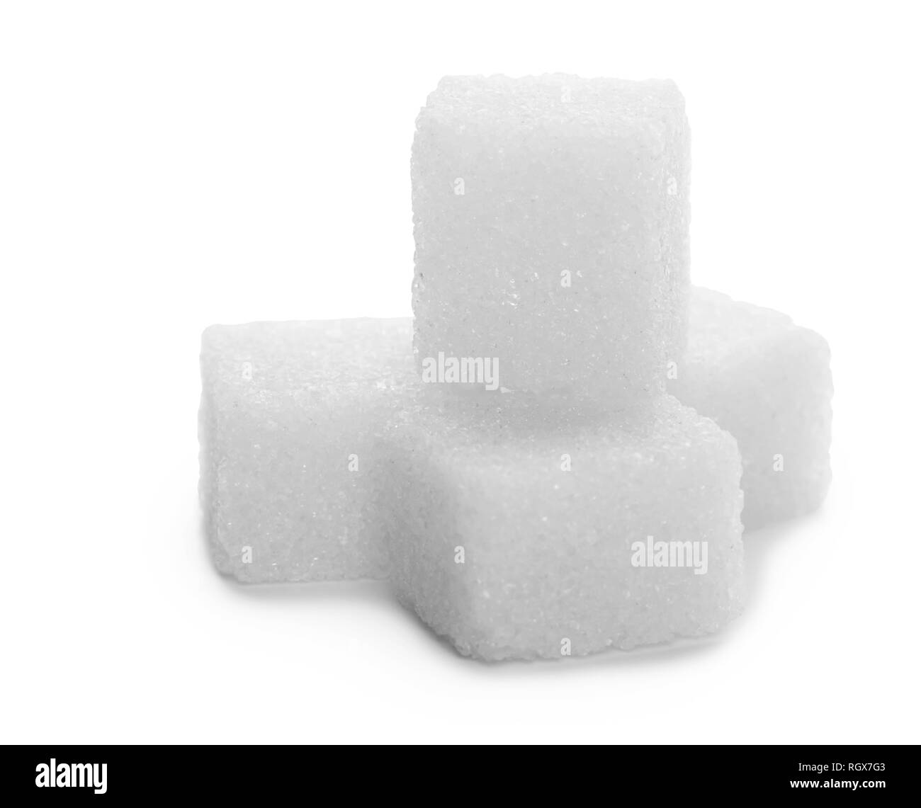 Sugar cubes isolated on a white background Stock Photo