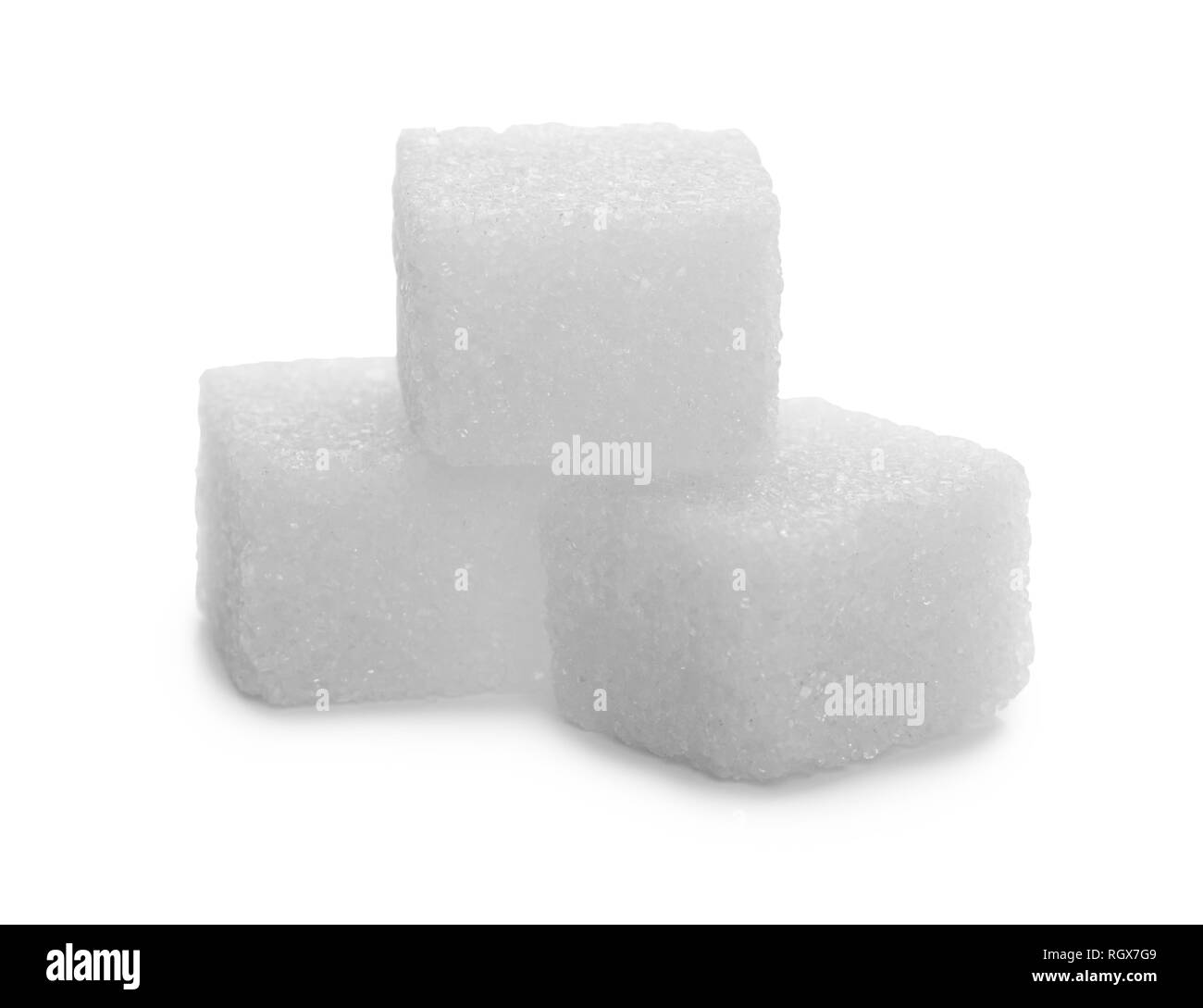 Sugar cubes isolated on a white background Stock Photo