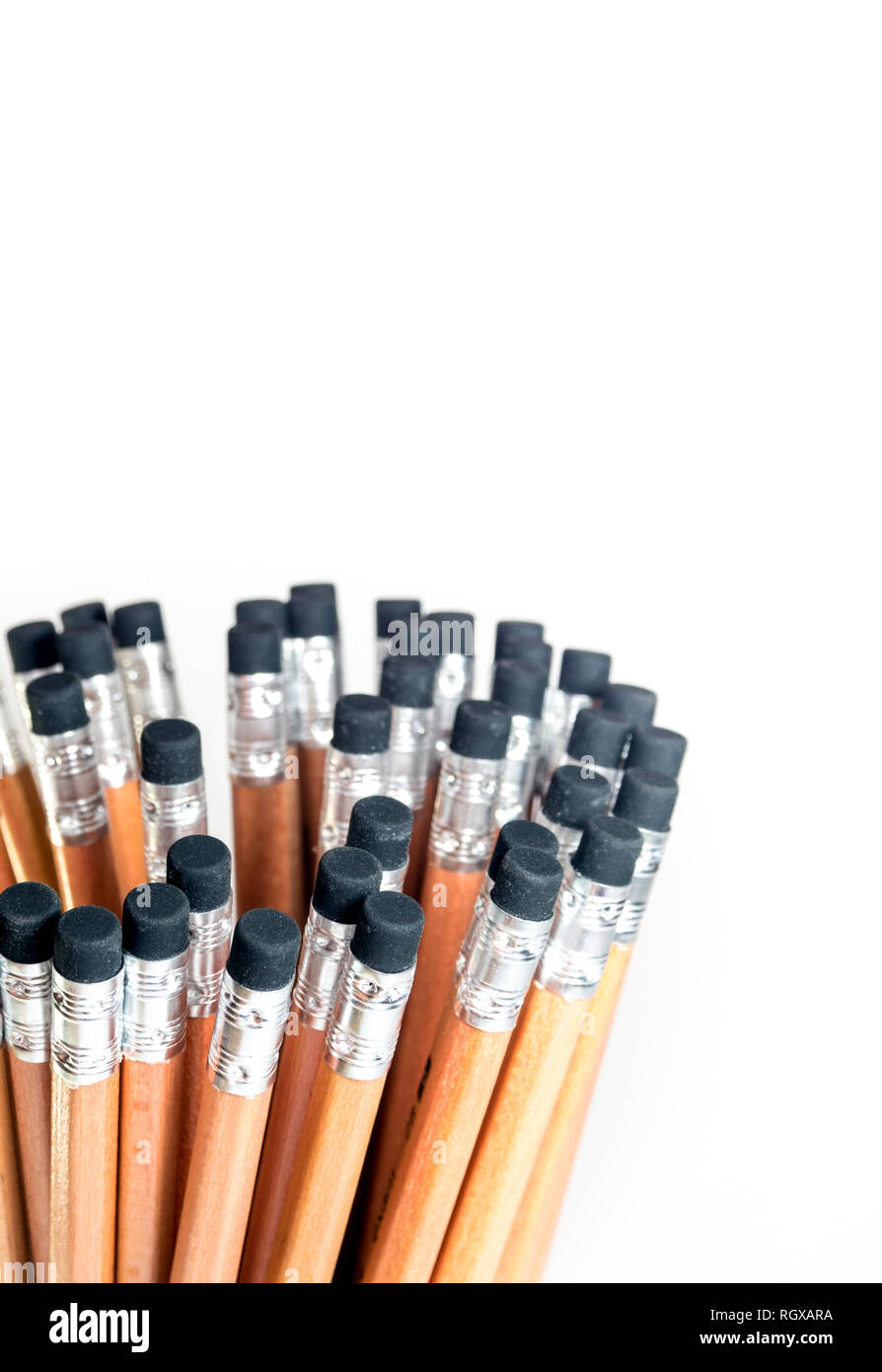 Eraser at the end of pencil, group of pencil Stock Photo Alamy