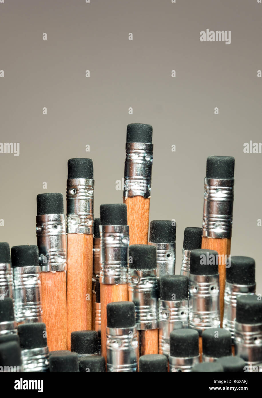 Eraser at the end of pencil, group of pencil Stock Photo Alamy