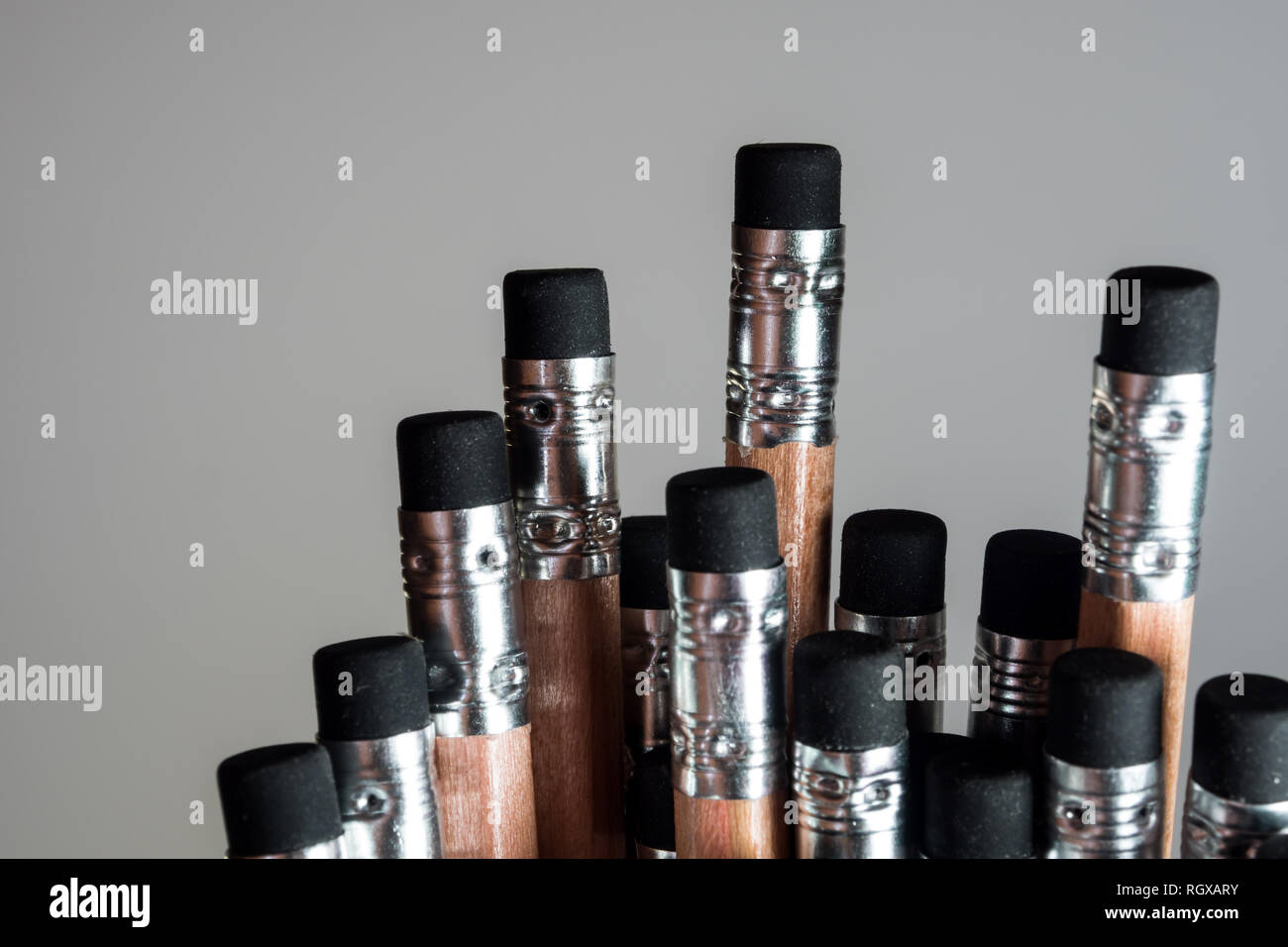 Eraser at the end of pencil, group of pencil Stock Photo Alamy