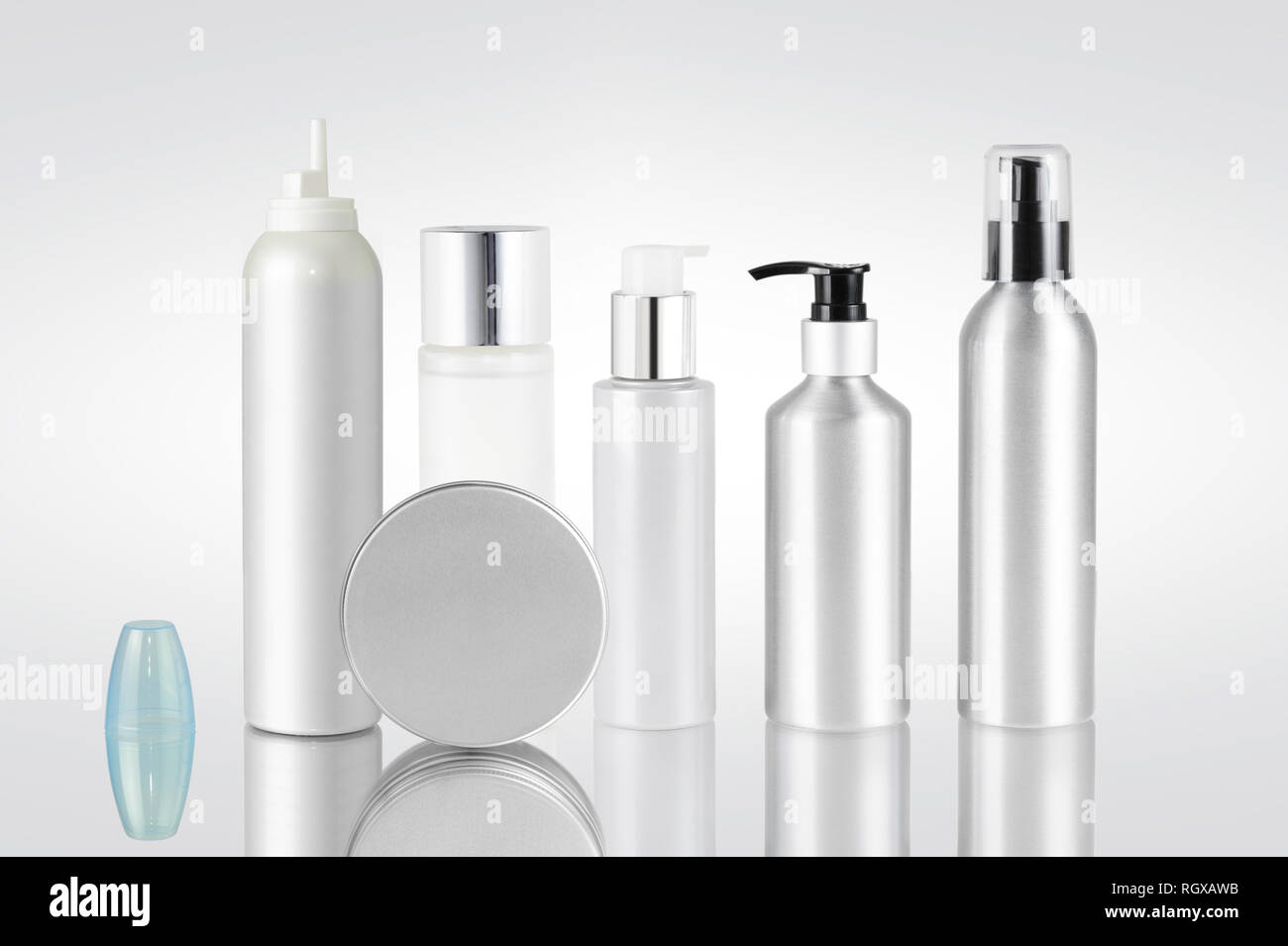 Set of cosmetic containers Stock Photo Alamy