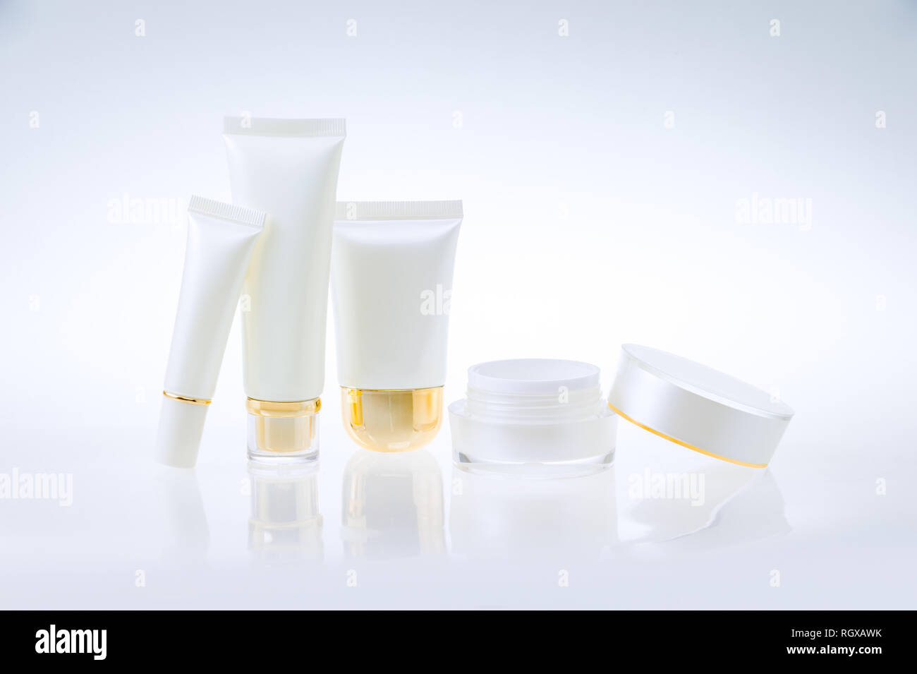 Set of cosmetic containers Stock Photo - Alamy
