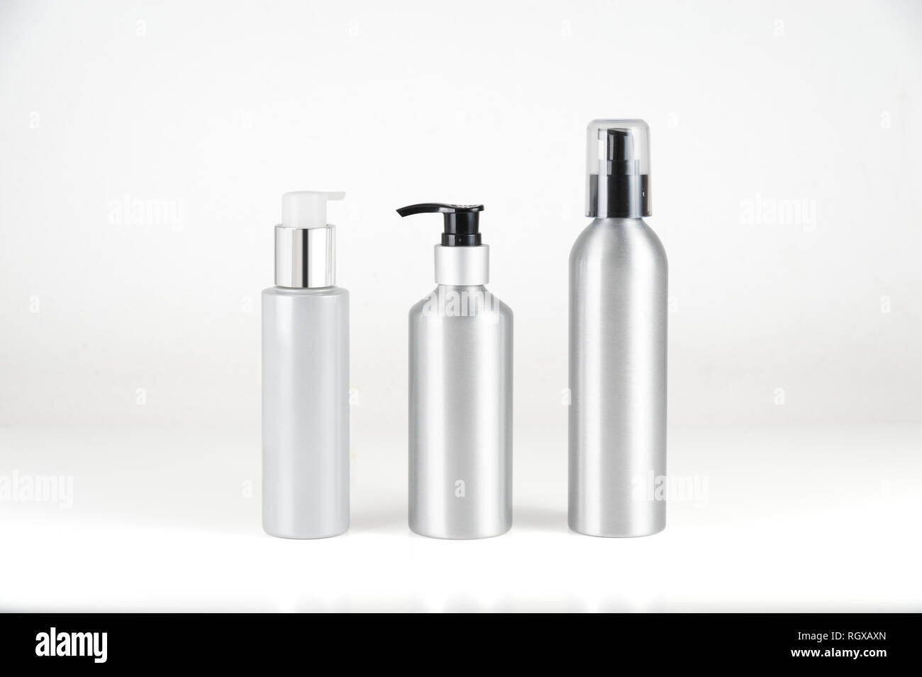 Aluminium cosmetic dispenser bottles and cartridges Stock Photo Alamy