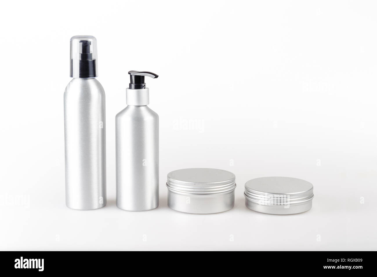 Aluminium cosmetic dispenser bottles and cartridges Stock Photo Alamy