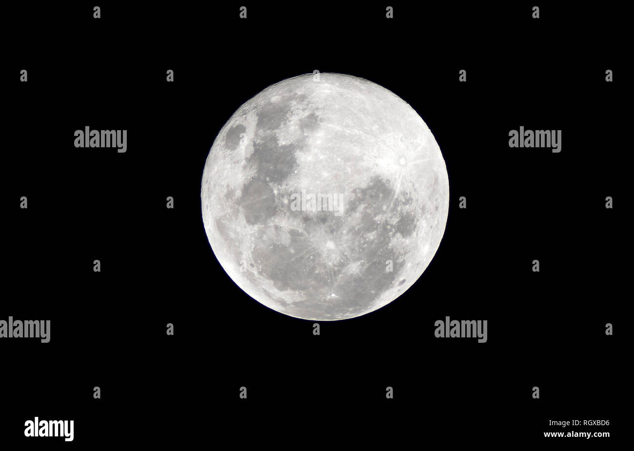 Full moon on the dark night Stock Photo