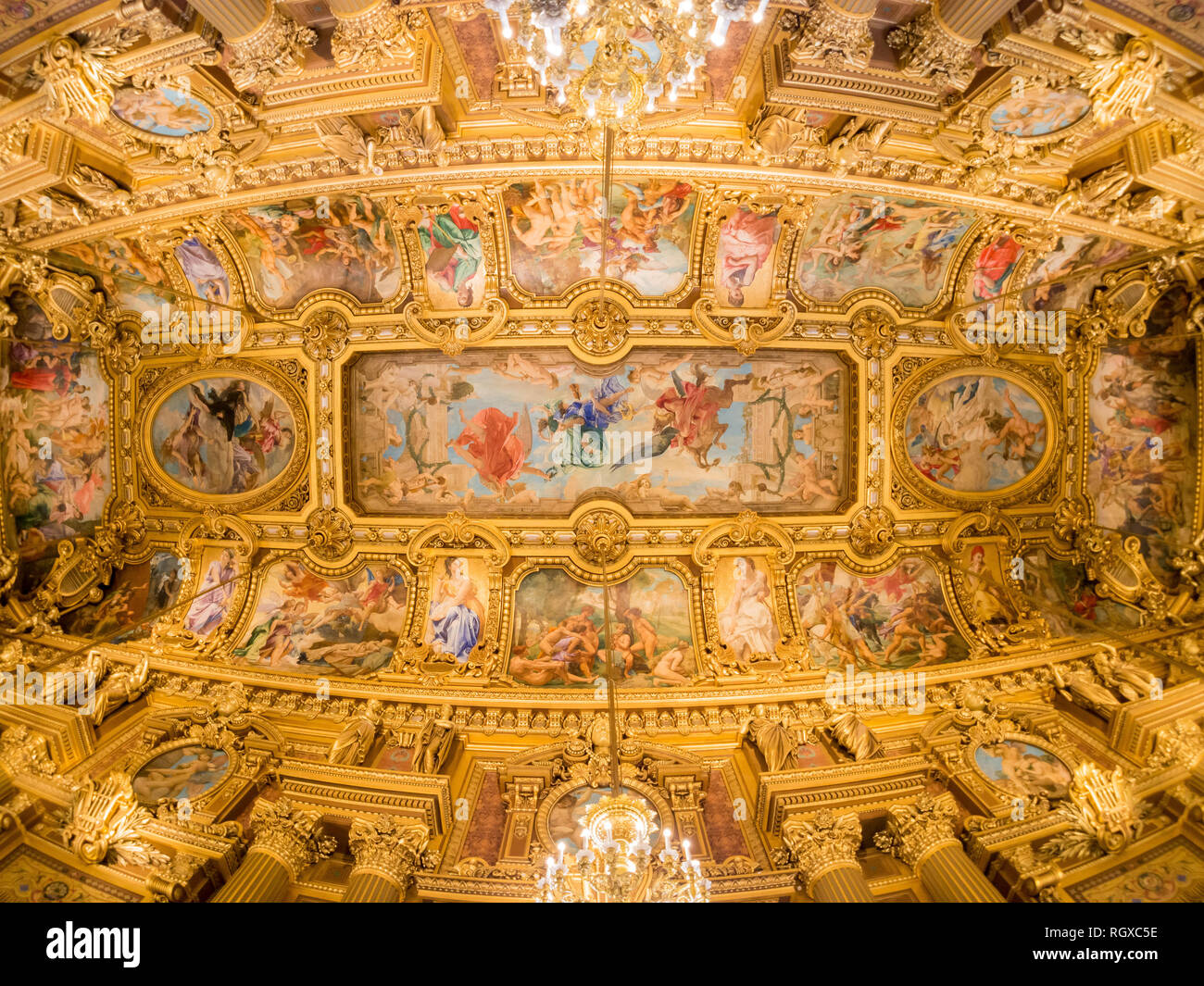 France, MAY 7: Interior view of the famous Grand Foyer of Palais Garnier on MAY 7, 2018 at France Stock Photo
