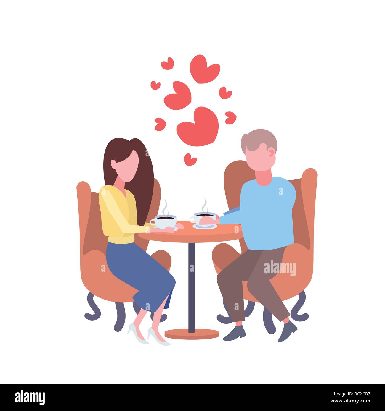 Coffee date man and woman Cut Out Stock Images & Pictures - Alamy