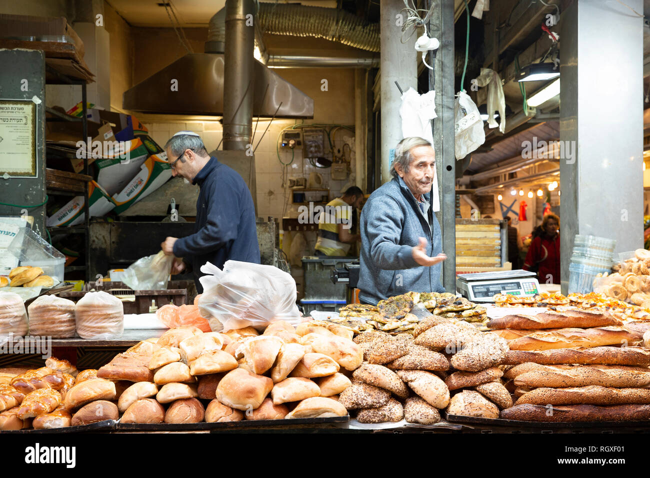 Jerusalem, Israel December 24, 2018A seniors bakers selling variety