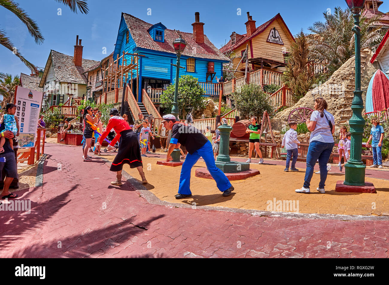 Entertainment dance street show at Popeye Village. Also known as