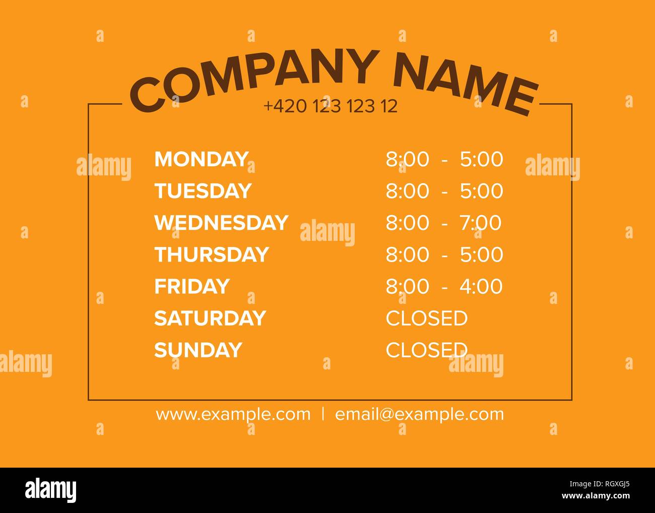 Opening hours window Stock Vector Images Alamy