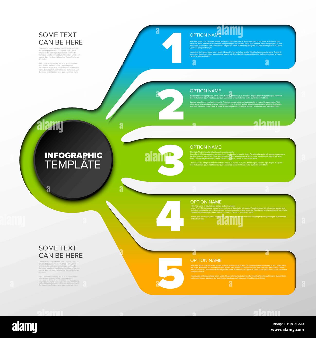 Vector multipurpose Infographic template with five elements options and ...