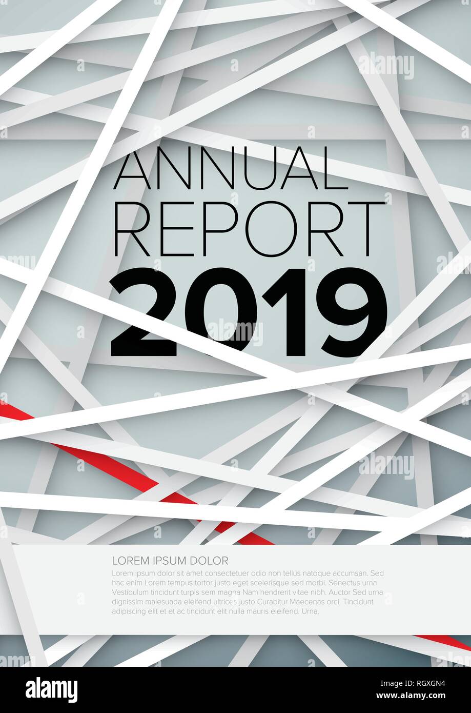Vector abstract annual report cover template with sample text and ...