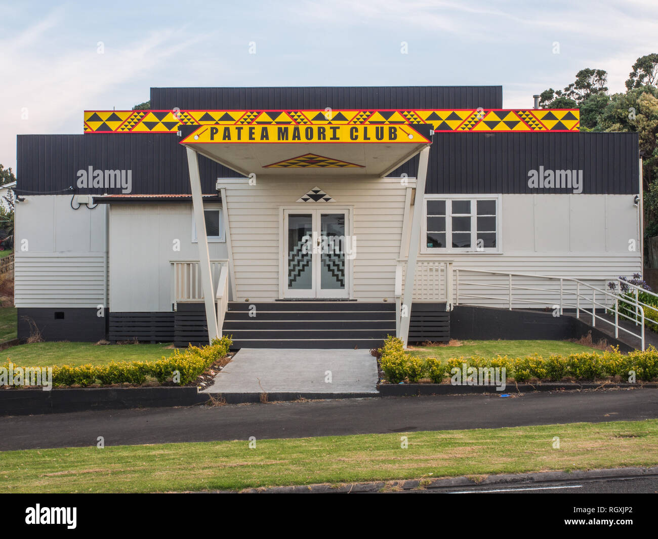 Patea Maori Club, home of Poi E song, lyrics by Ngoi Pewhairangi, music by Dalvanius Prime, Patea, South Taranaki, New Zealand Stock Photo