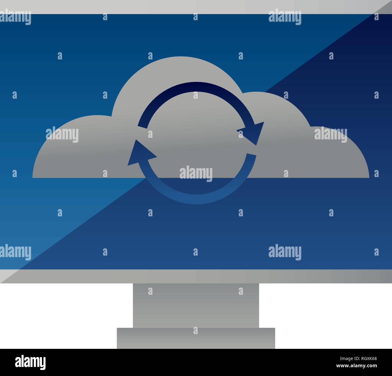 computer cloud computing reload arrows Stock Vector