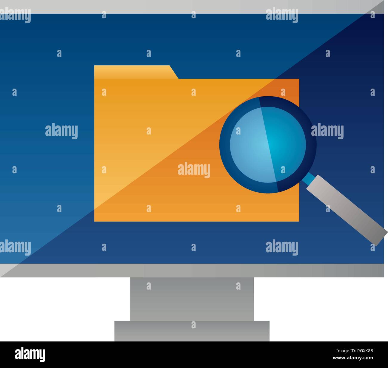 computer monitor folder analysis Stock Vector Image & Art Alamy