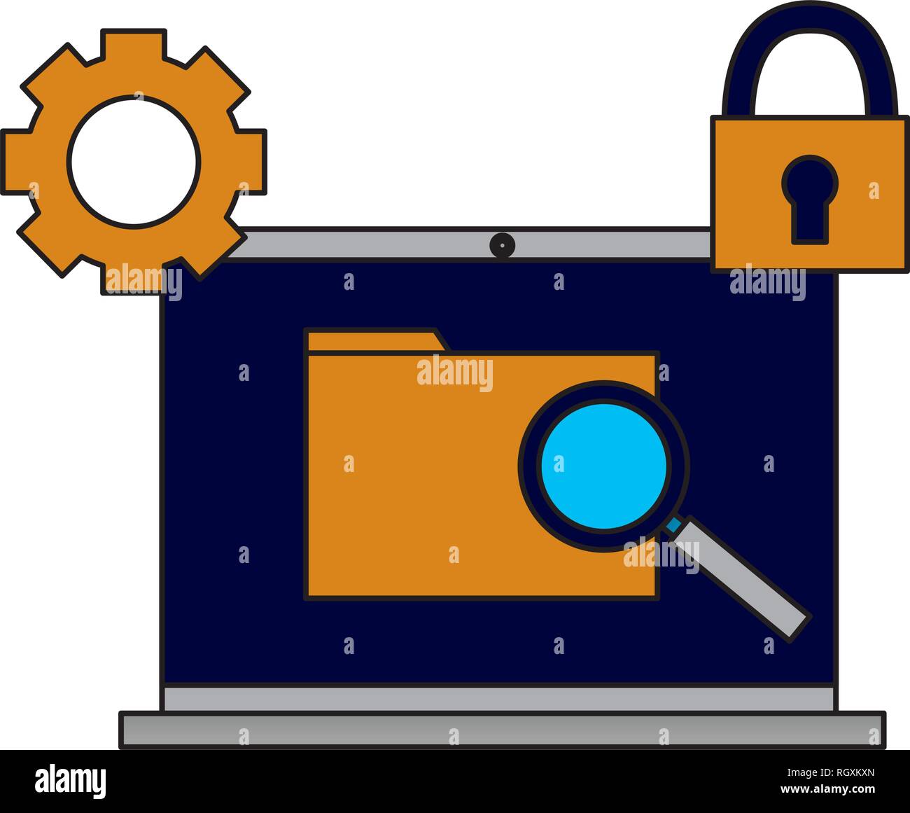 laptop computer folder security Stock Vector Image & Art - Alamy