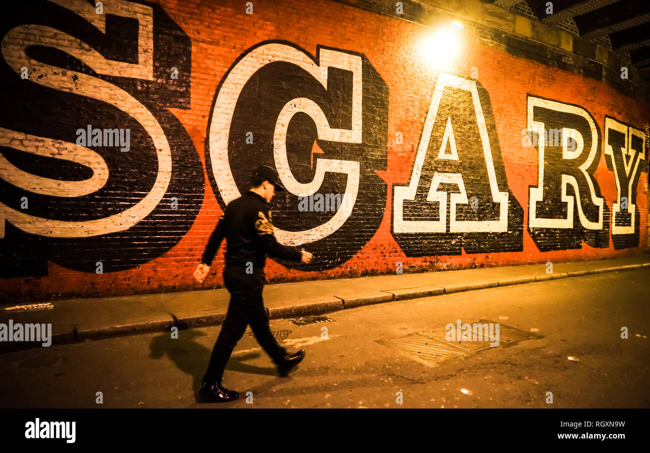 London Shoreditch Rivington Street Scary Stock Photo