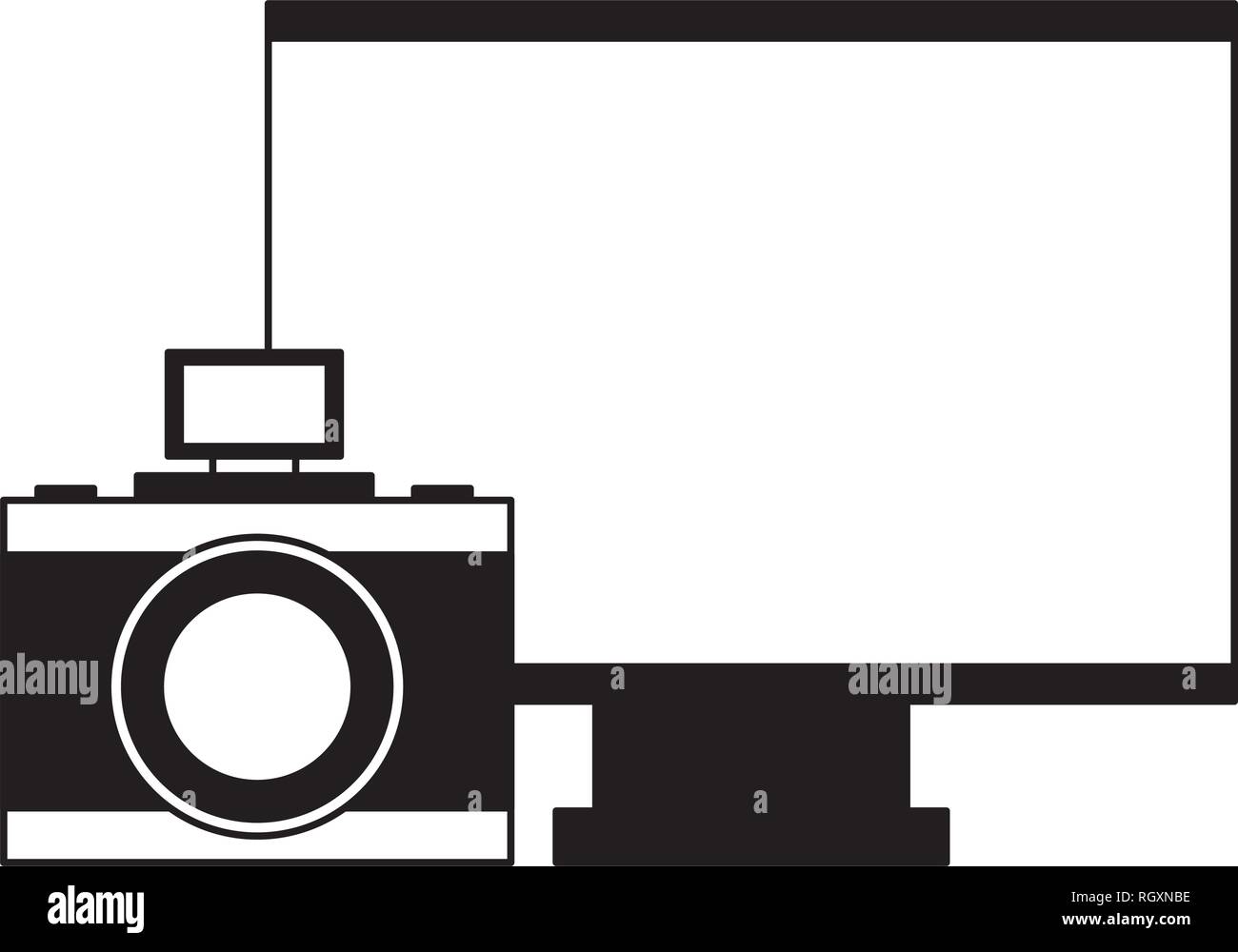 computer monitor photography camera devices Stock Vector Image & Art ...