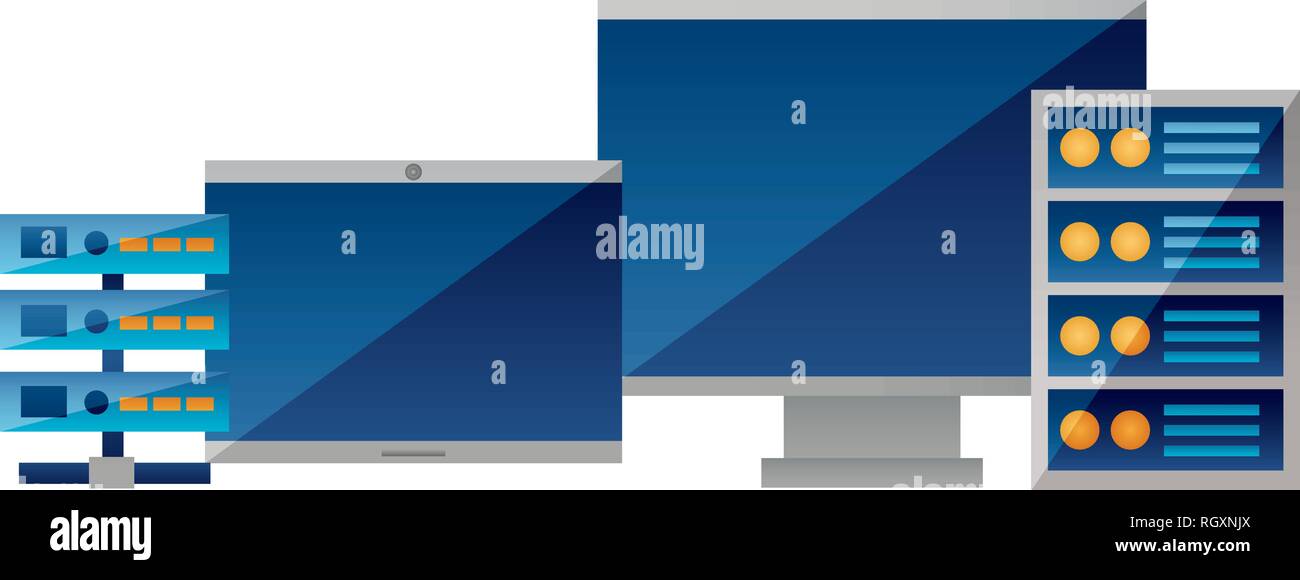 computer monitor laptop database server Stock Vector Image & Art - Alamy