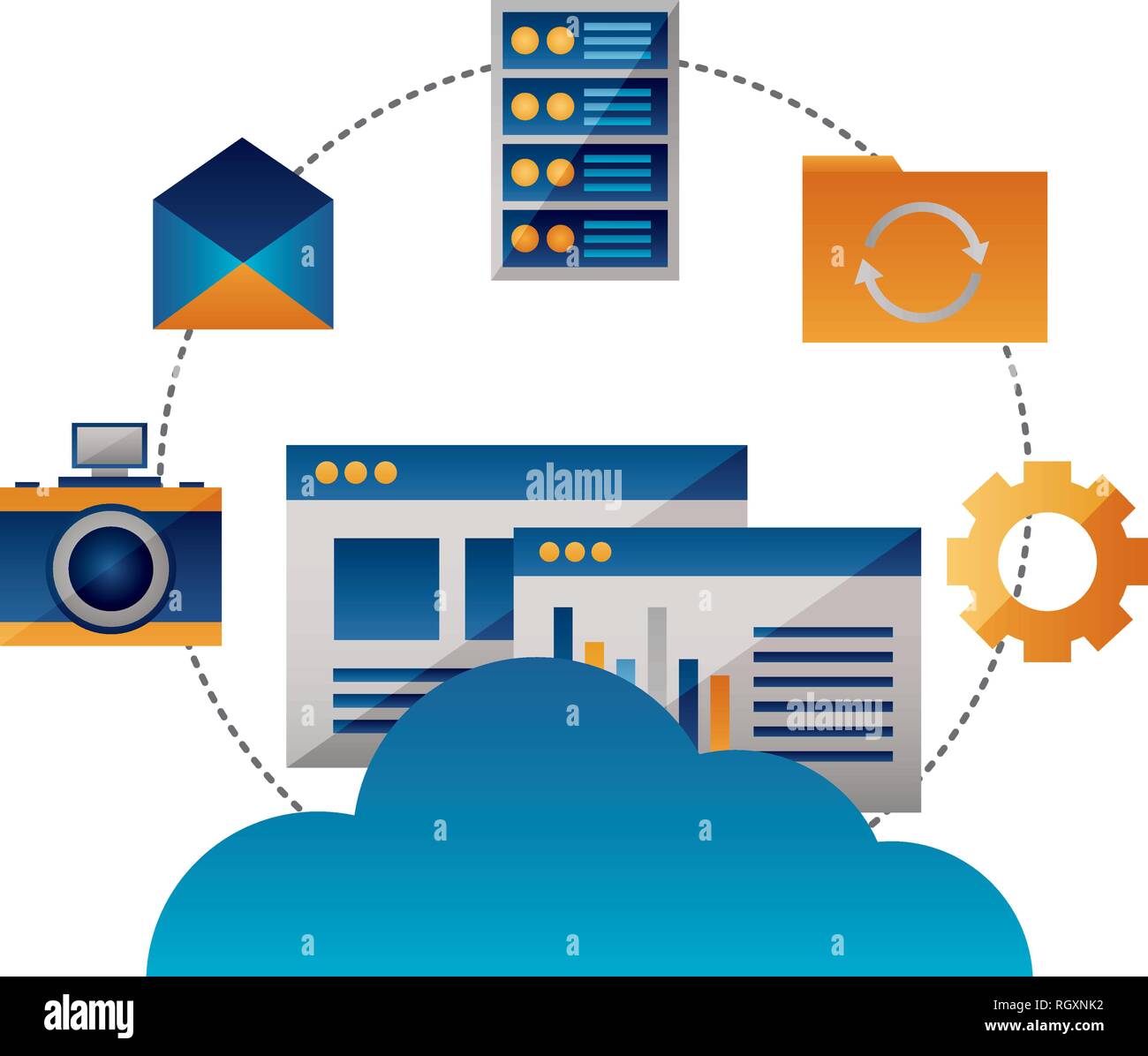cloud computing data information connection Stock Vector Image & Art ...