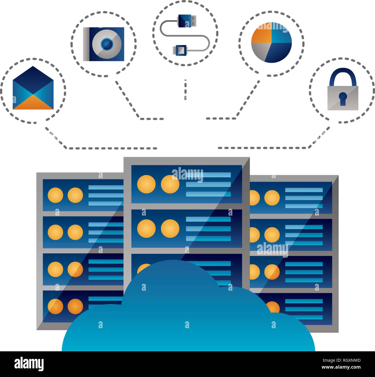 cloud computing database center connection Stock Vector Image & Art - Alamy
