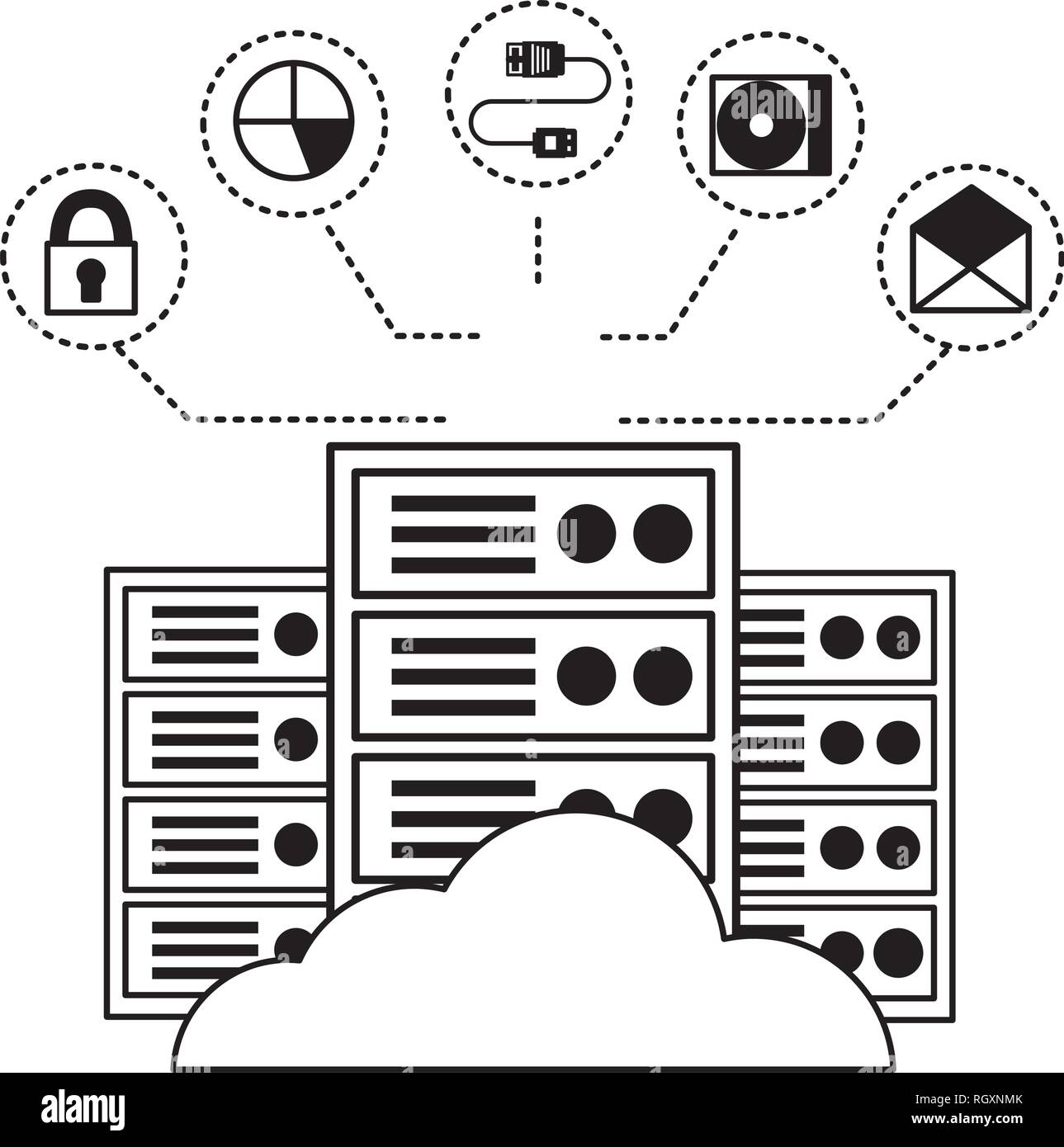 cloud computing database center connection Stock Vector Image & Art - Alamy