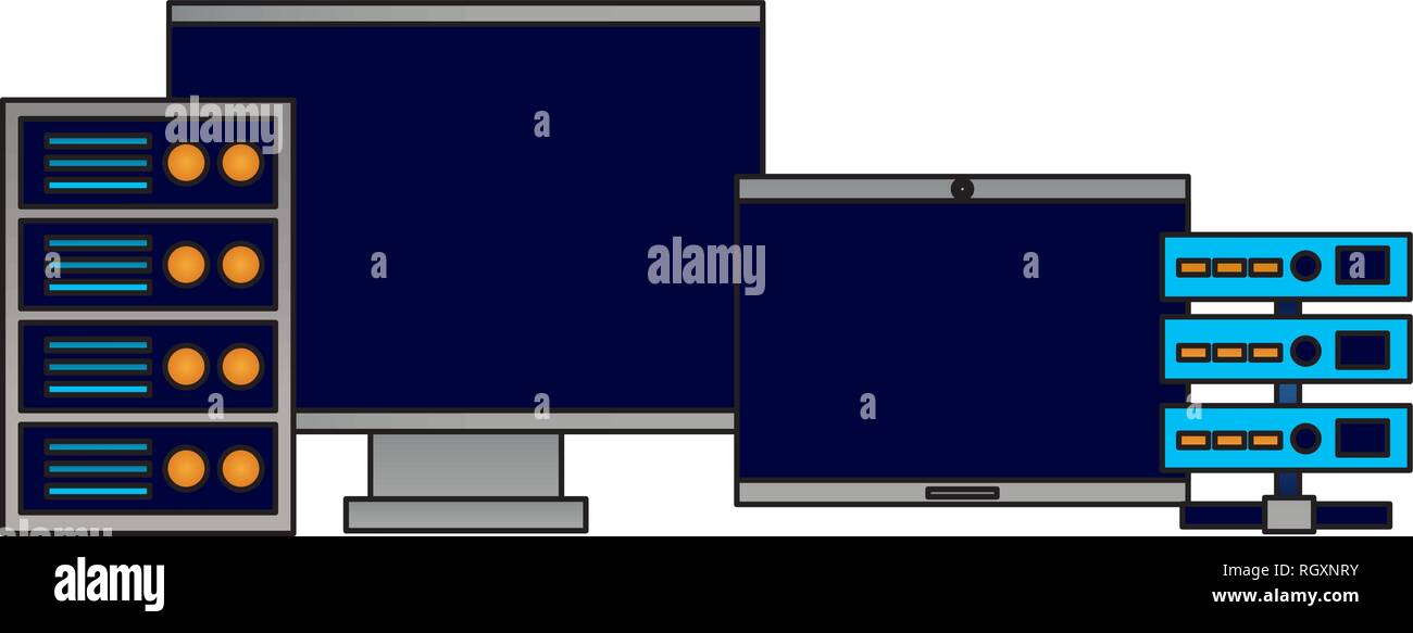 computer monitor laptop database server Stock Vector Image & Art - Alamy