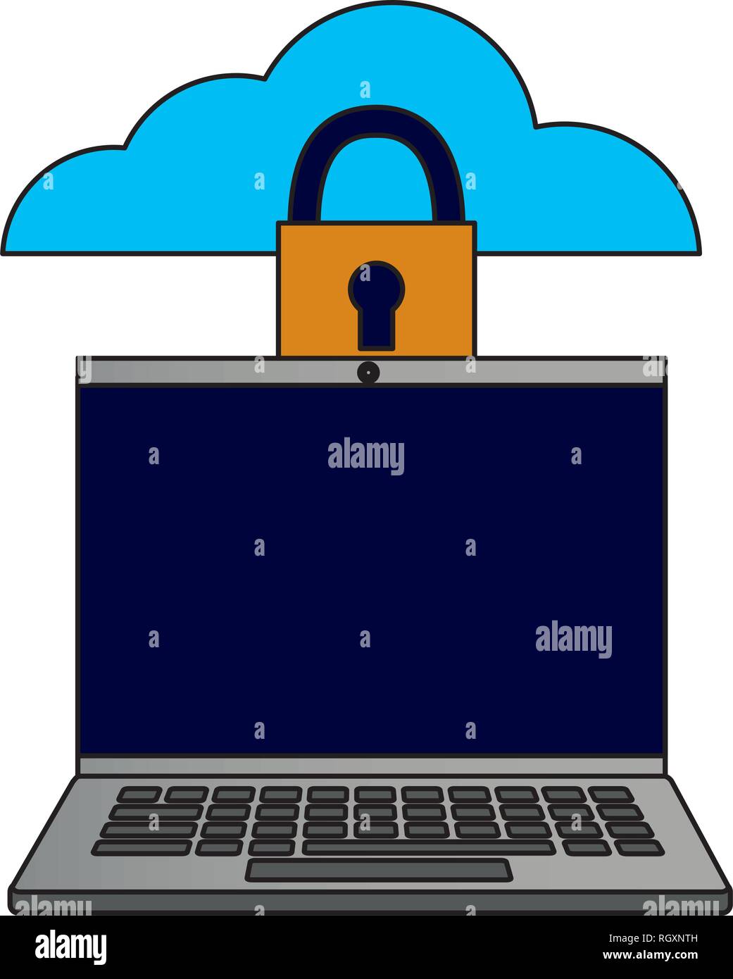 laptop cloud computing security data Stock Vector Image & Art - Alamy