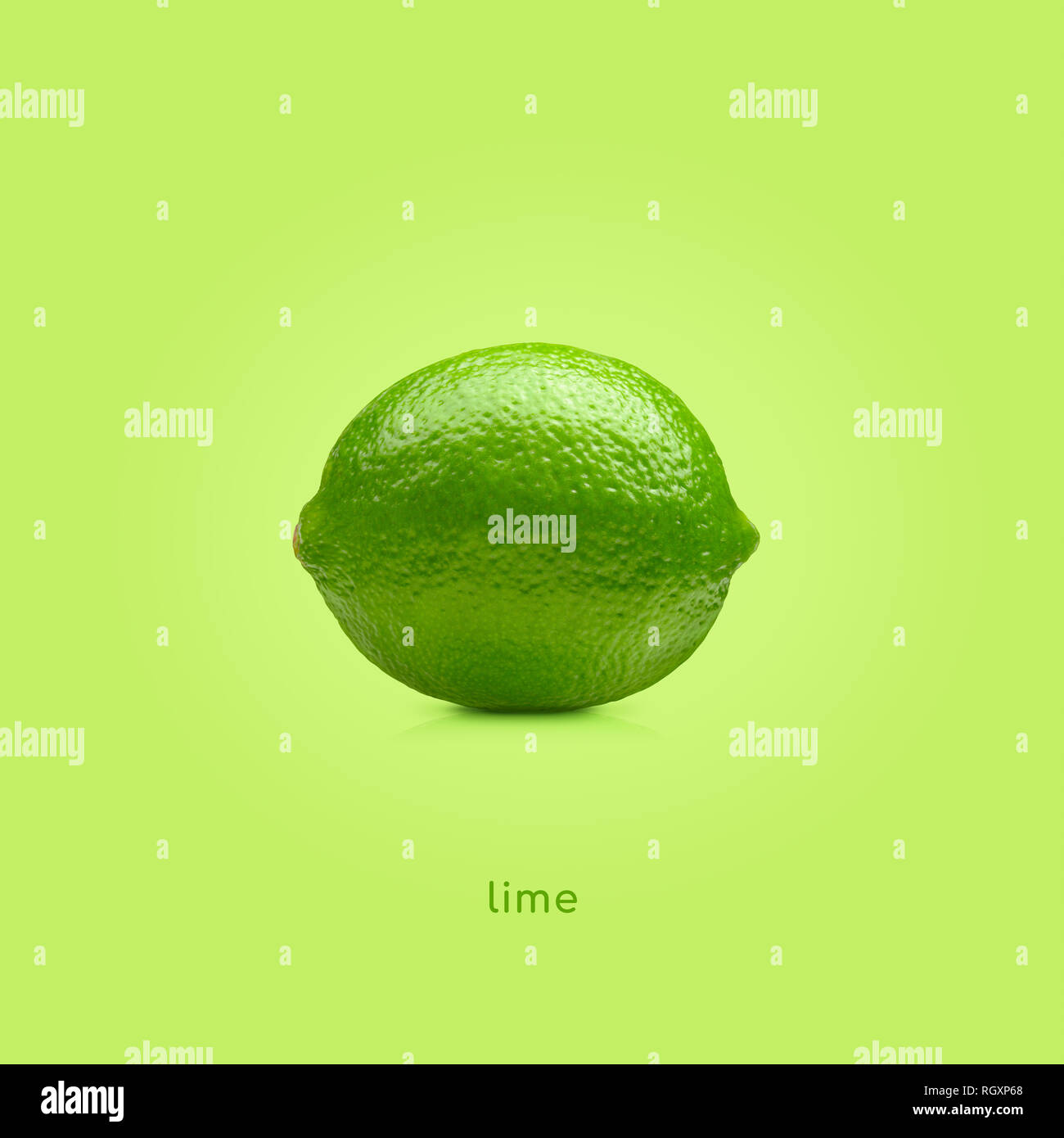 Lime fruit on green background Stock Photo