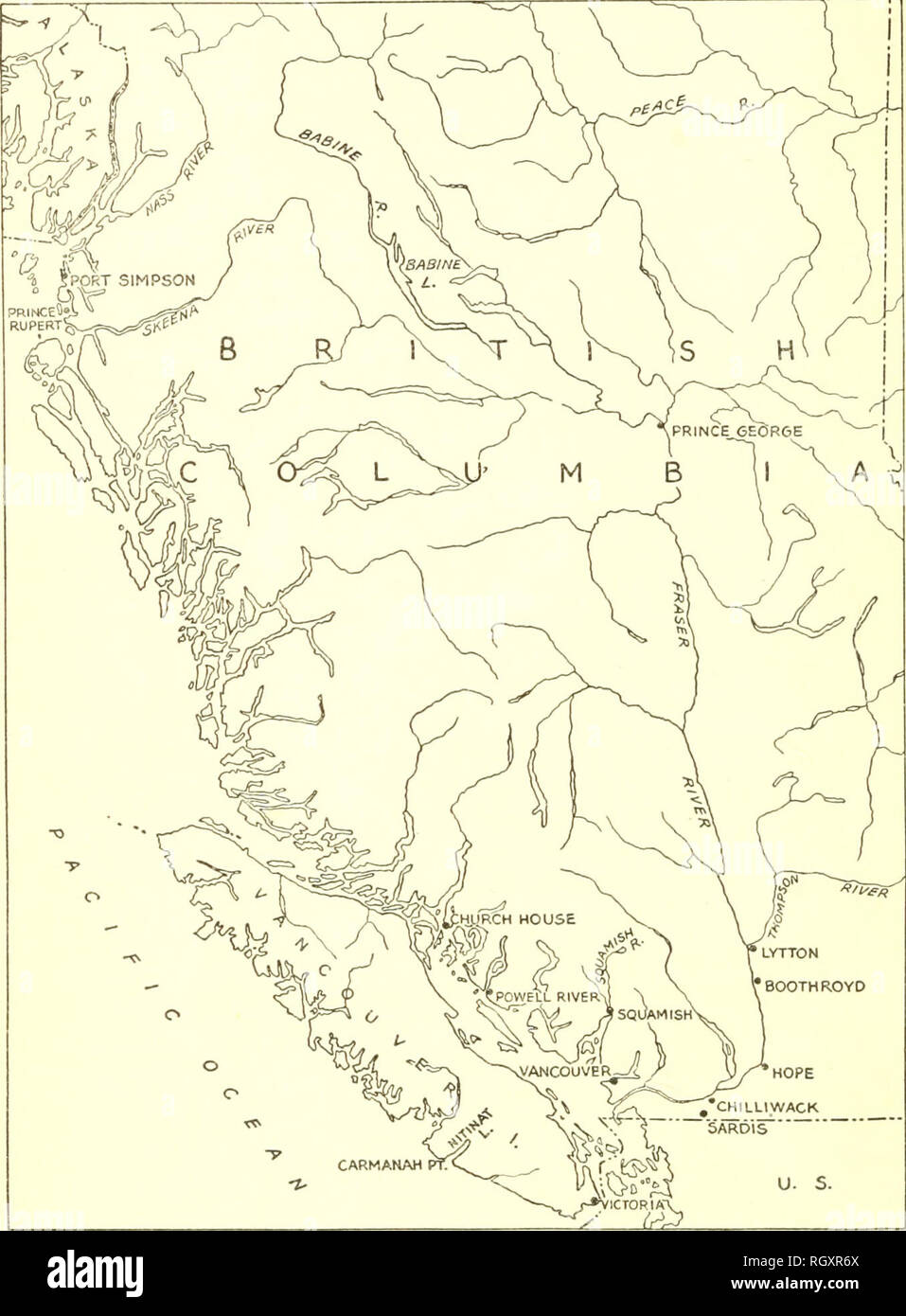 British columbia washington map hi-res stock photography and images - Alamy