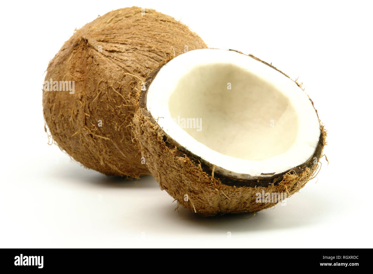 Fresh Coconuts isolated on white background Stock Photo