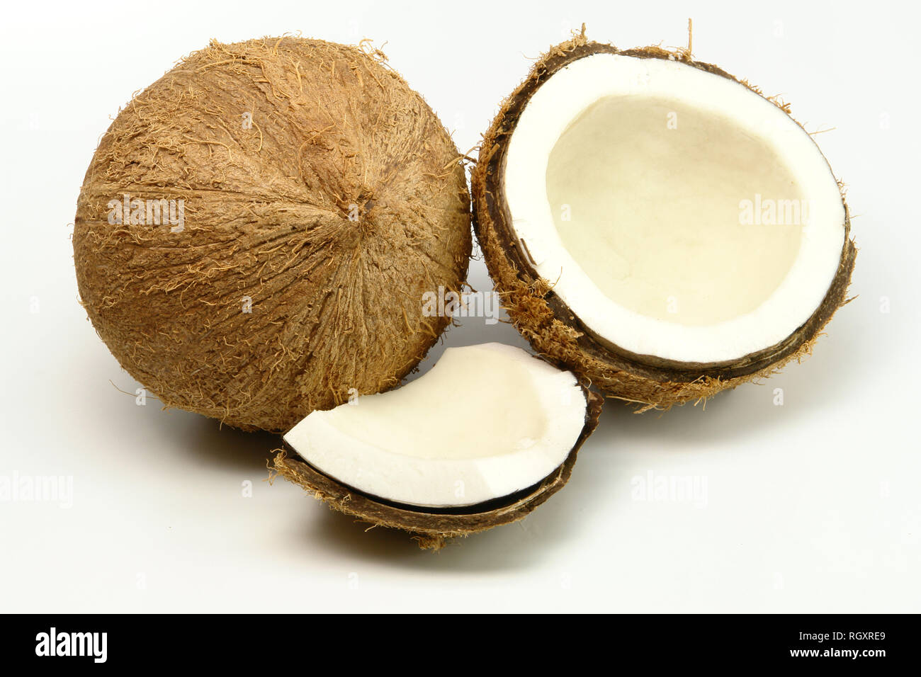 Fresh Coconuts isolated on white background Stock Photo