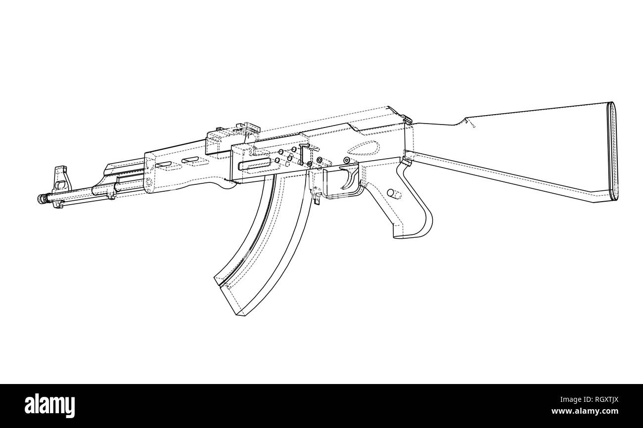 Machine Gun. Vector rendering of 3d Stock Vector Image & Art - Alamy