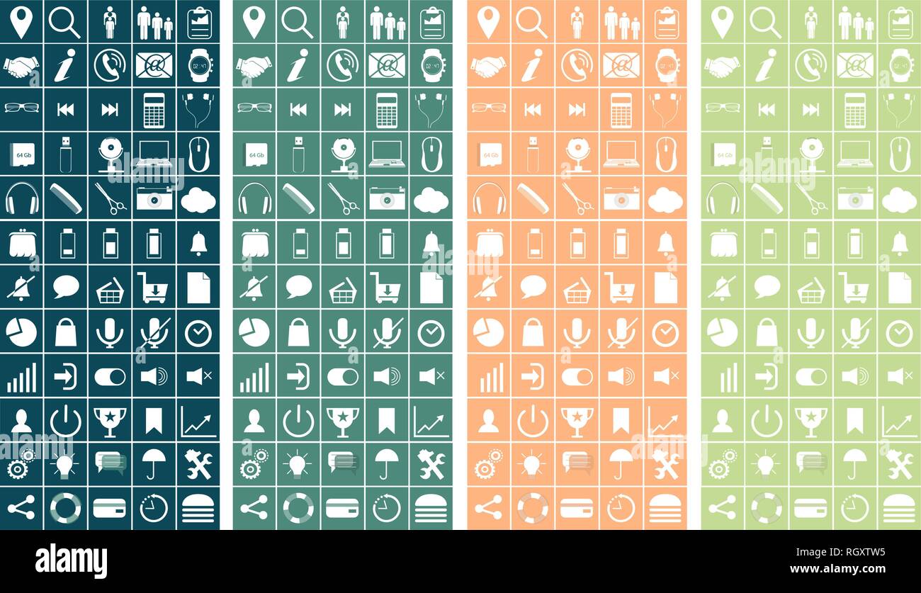 Vector set flat web icons on following themes - SEO and development ...