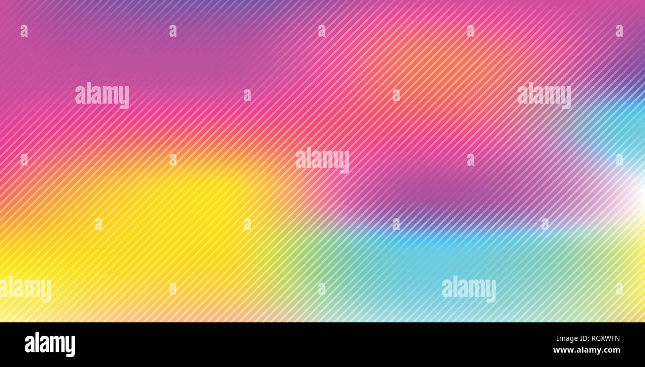 Abstract colorful rainbow blurred background with diagonal lines pattern texture. Vector illustration Stock Vector