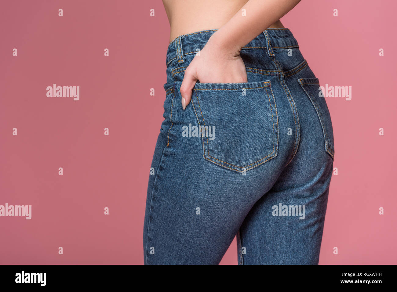 Woman wearing tight jeans hi-res stock photography and images - Alamy
