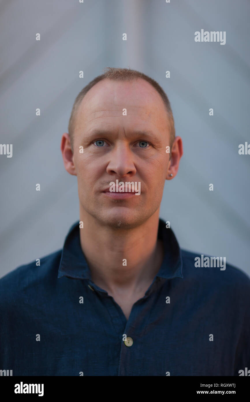 Potrait of a man at sunset Stock Photo