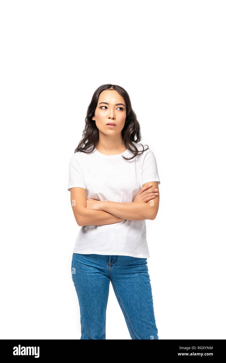 Asian woman head in arms hi-res stock photography and images - Alamy
