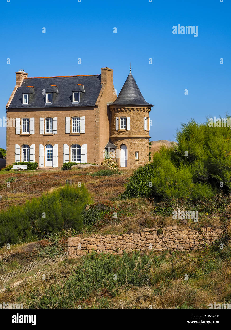 Granit Rose, Ploumanach, Cotes-d Armor, Bretagne, France, Europe Stock Photo