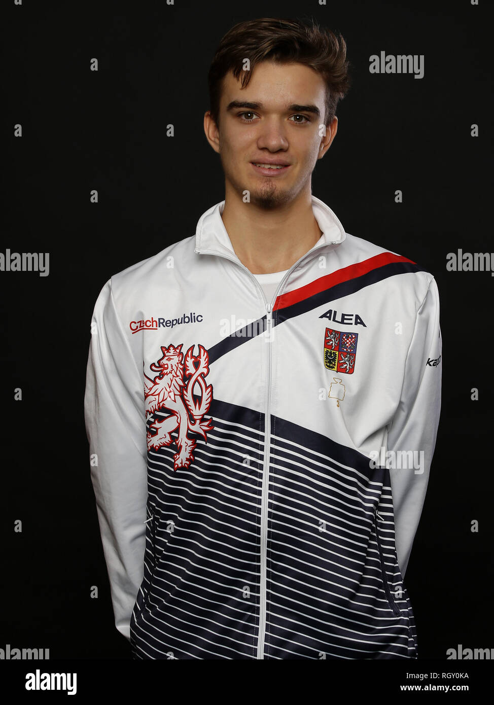 Czech Tennis Player Tomas Machac Poses For The Photographer Prior To The Davis Cup Tennis Tournament Qualification Between The Czech Republic And The Stock Photo Alamy