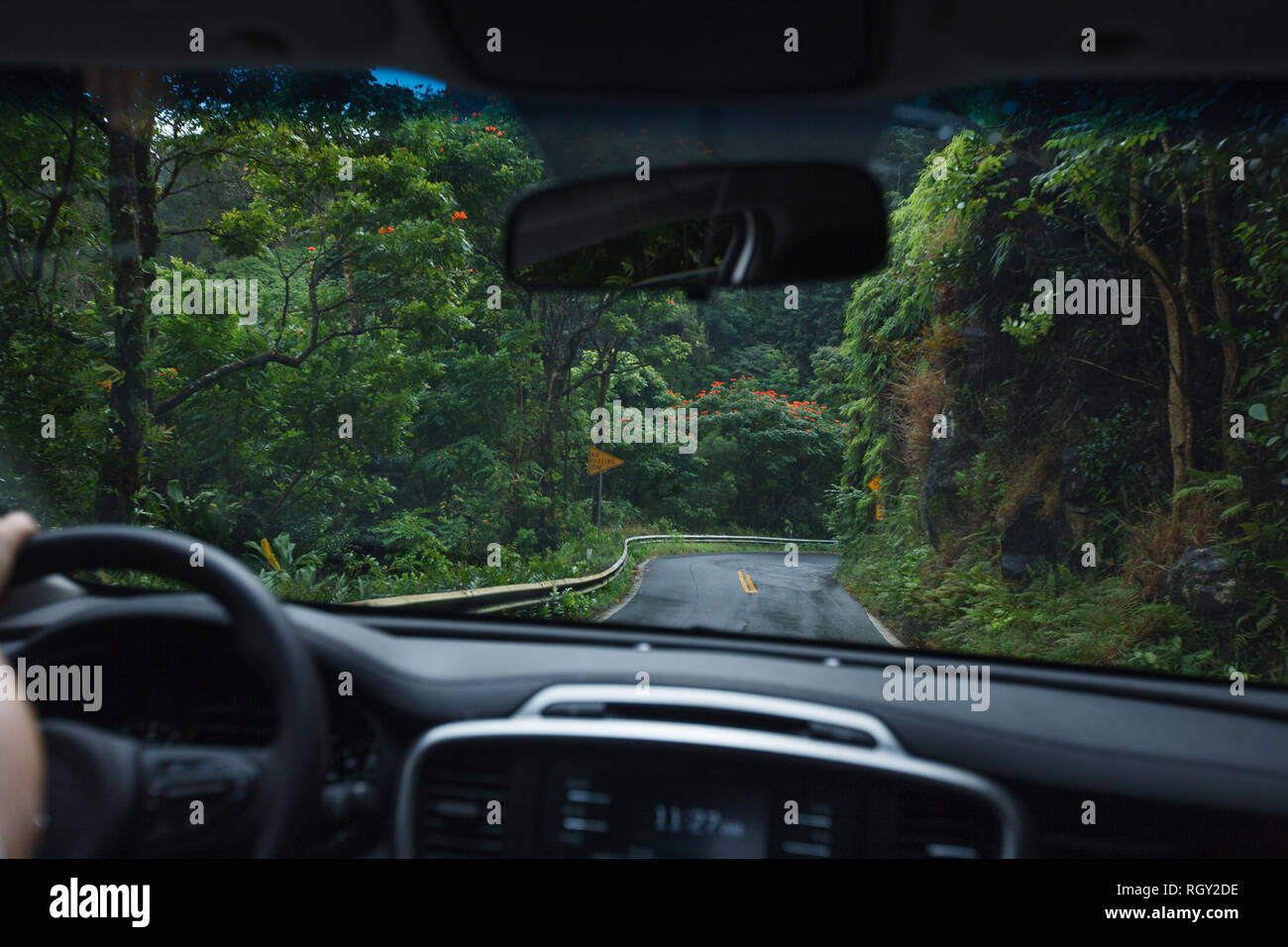 Driving the Windy Road to Hana in Maui, HI Stock Photo