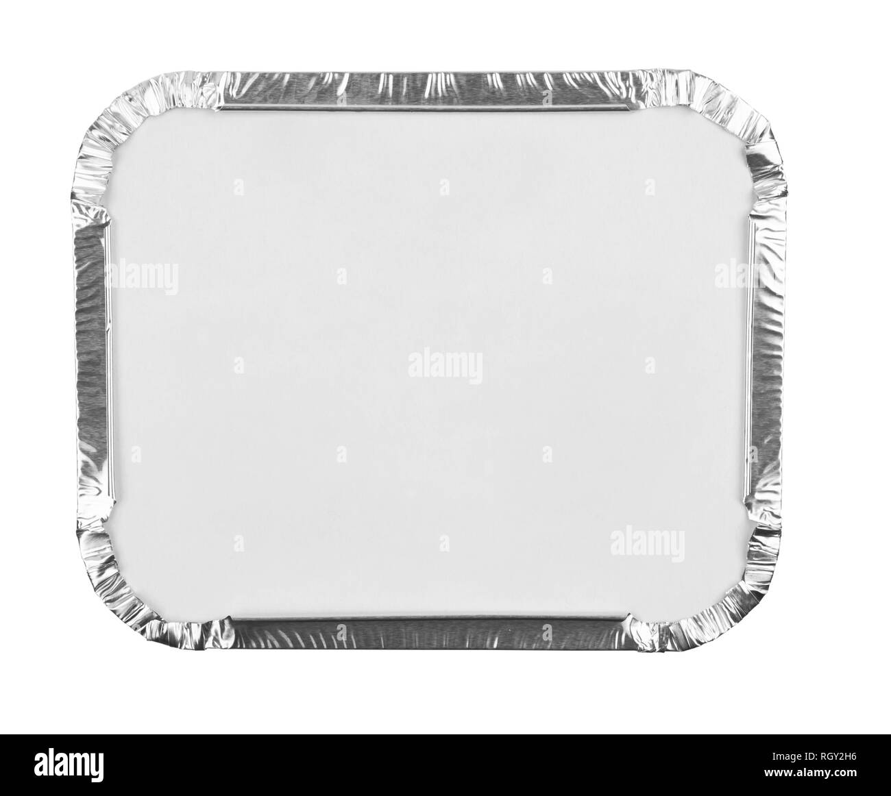 Foil trays for food on a white background Stock Photo