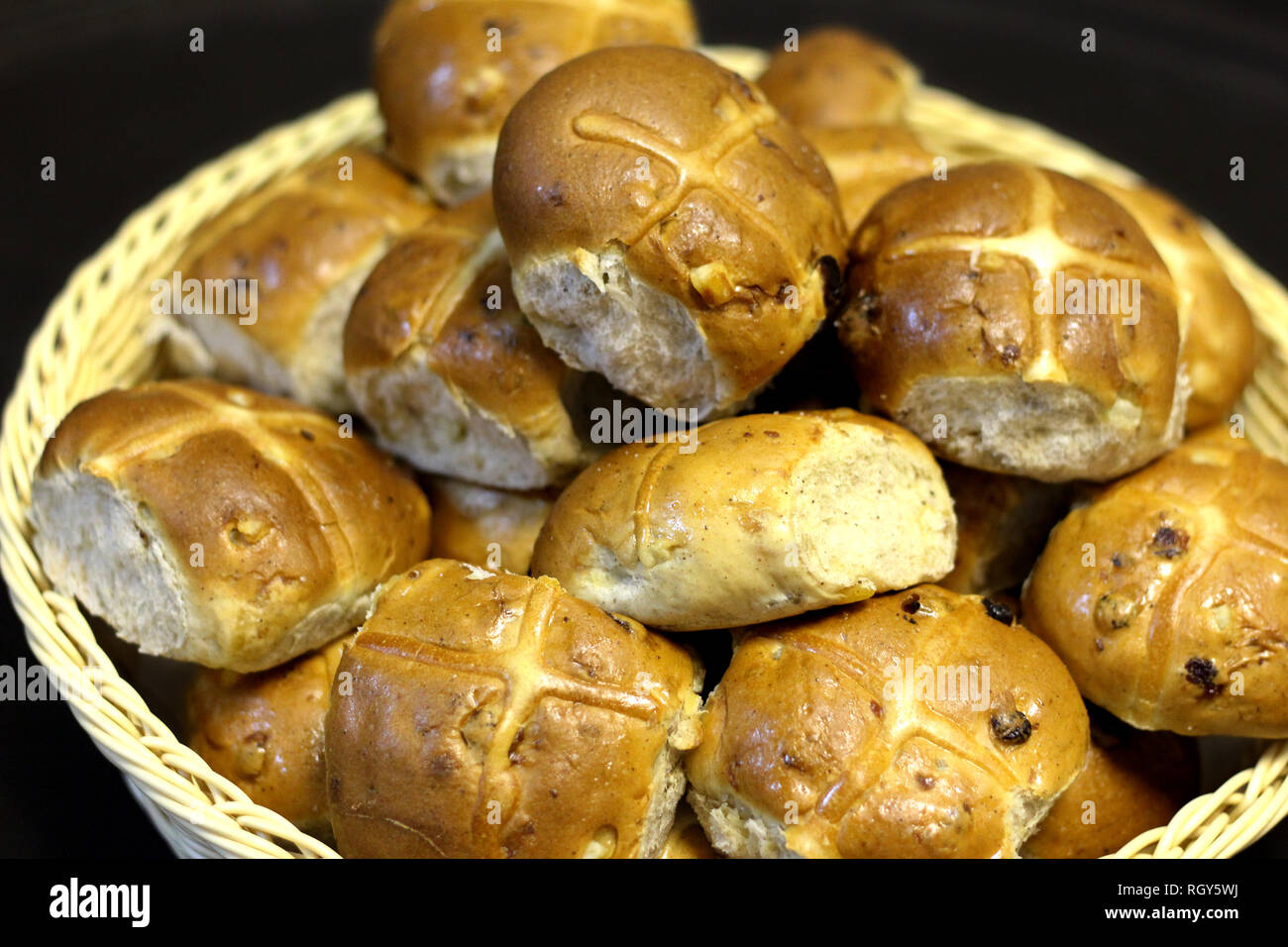 hot cross bun Stock Photo