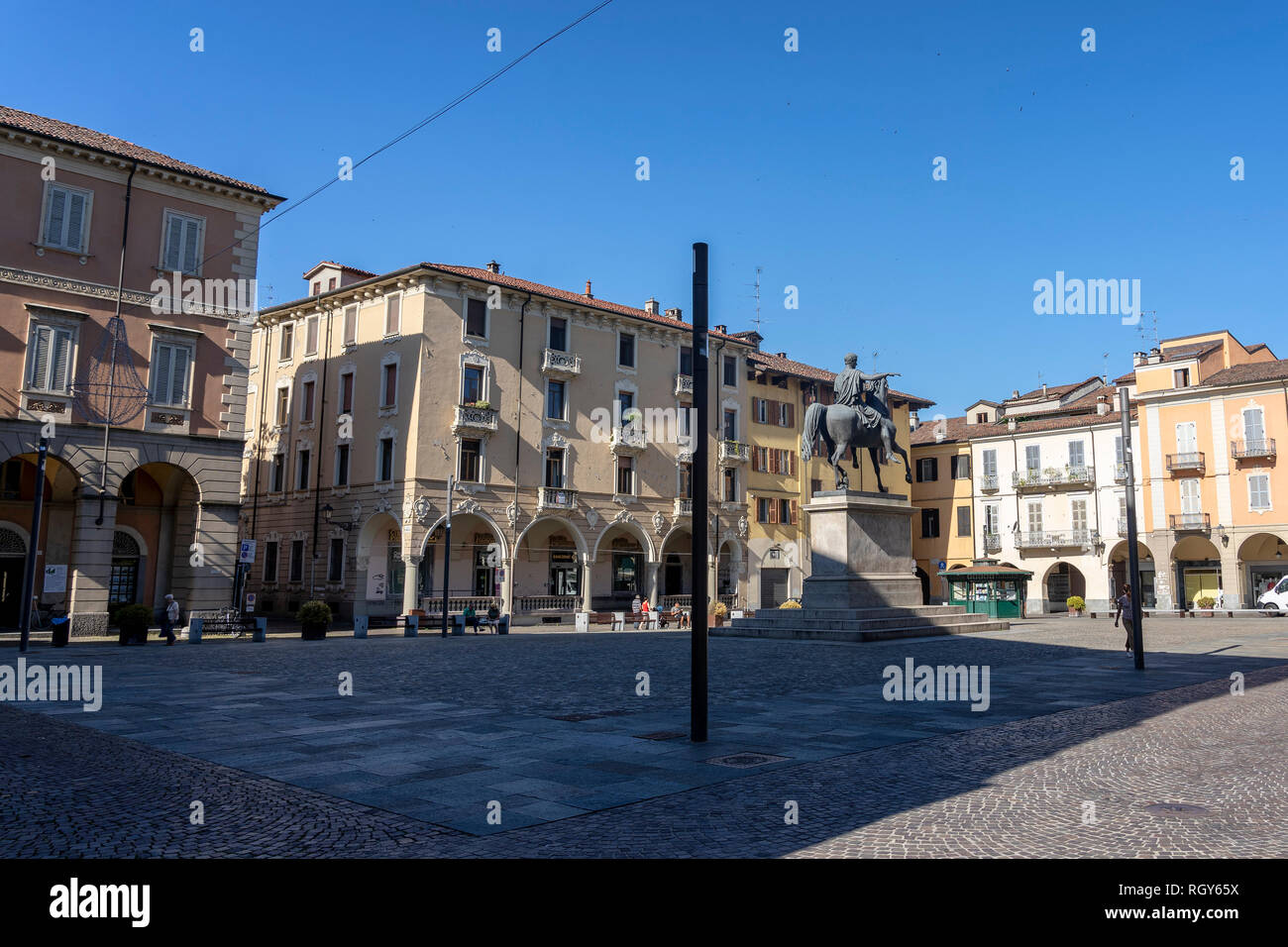 Casale Monferrato, Alessandria, Piedmont, Italy: the square known as Piazza Giuseppe Mazzini Stock Photo
