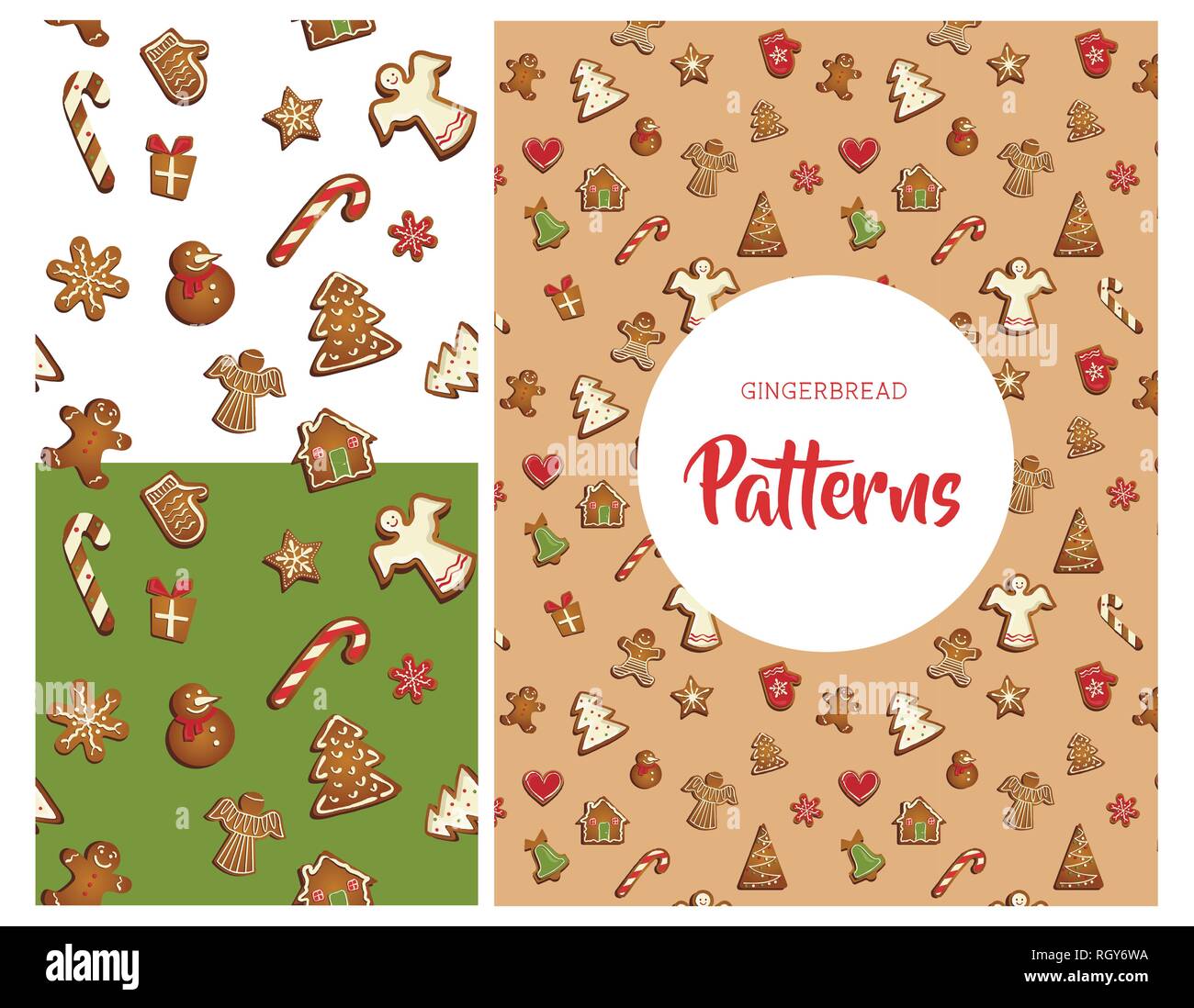 Gingerbread cookies seamless pattern . merry christmas. vector ...