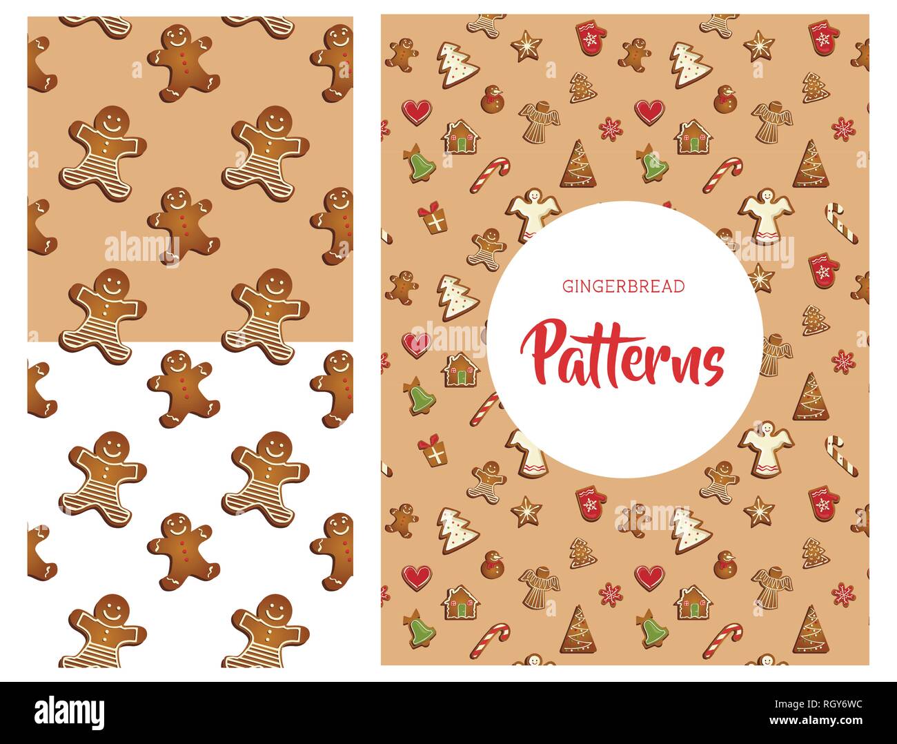 Gingerbread cookies seamless pattern . merry christmas. vector ...